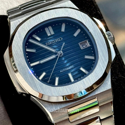 Custom Seiko Nautilus Inspired with Navy Blue Dial