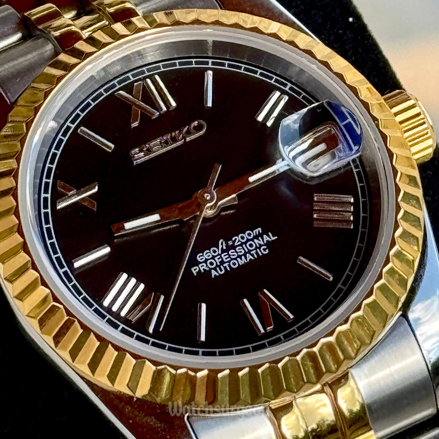 Custom Seiko with Black Roman dial