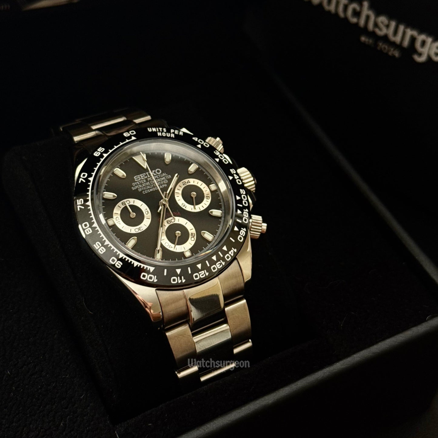 Custom Seiko Daytona Inspired with Black Dial