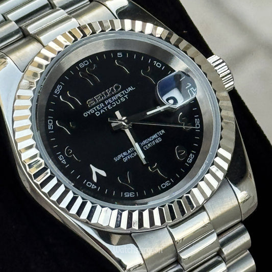 Custom Seiko with Black Arabic Dial
