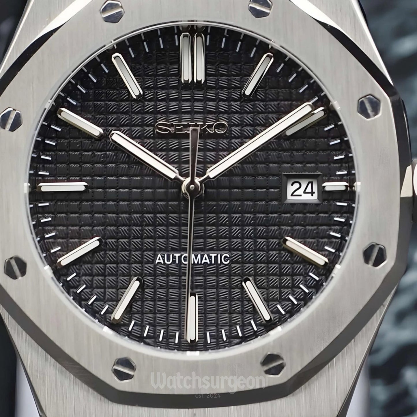 Custom Seiko Royal Oak Inspired with Black Dial