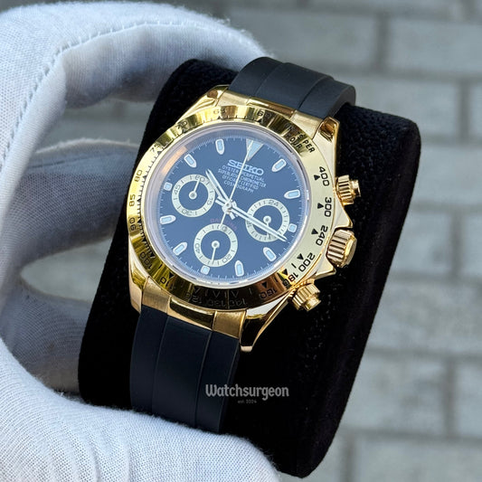 Custom Seiko Daytona Inspired with Black/Gold Dial