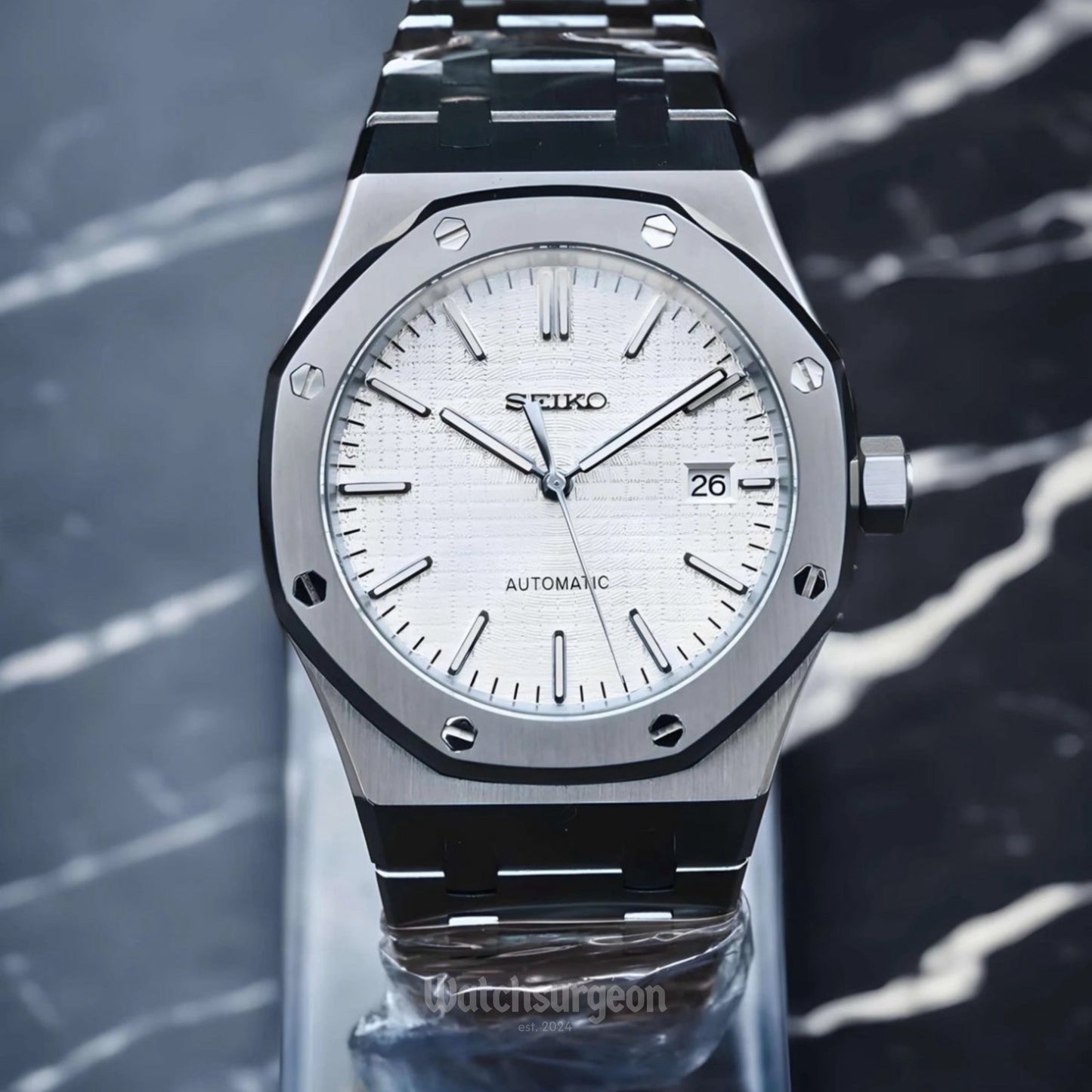Custom Seiko Royal Oak Inspired with White Dial