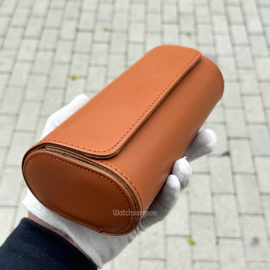 Brown Leather Travel Case - 3 Slots