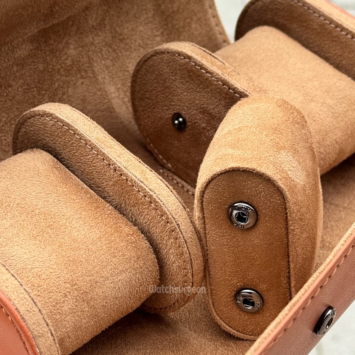 Brown Leather Travel Case - 3 Slots