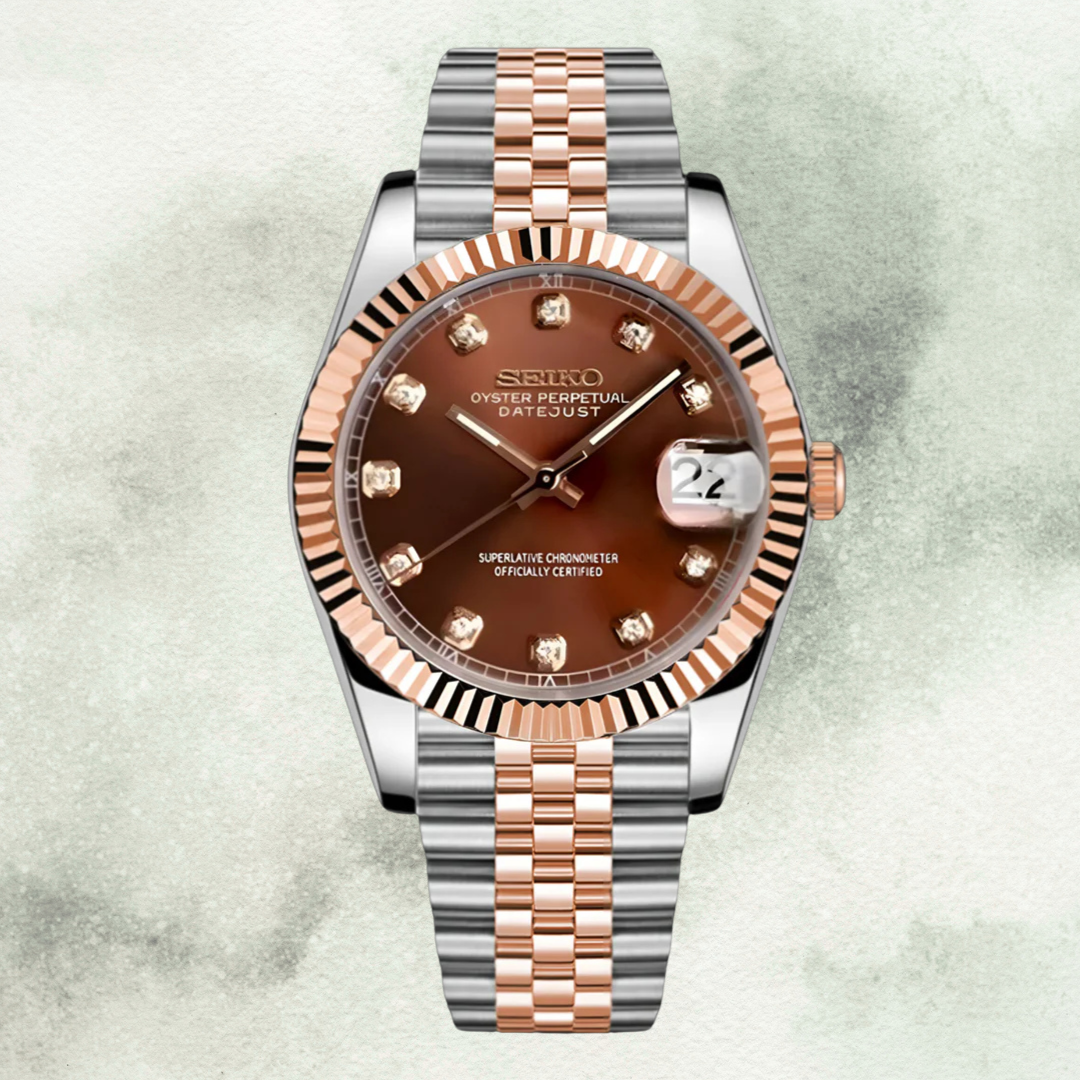 Custom Seiko with Chocolate Diamond Dial