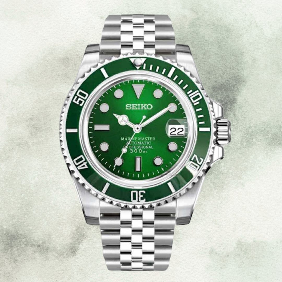 Custom Seiko Submariner with Green Dial