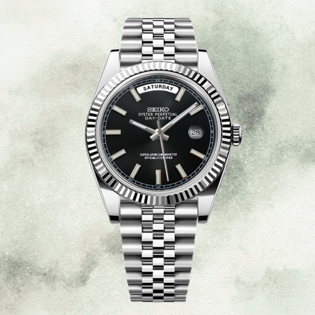Custom Seiko Daydate with Black Dial