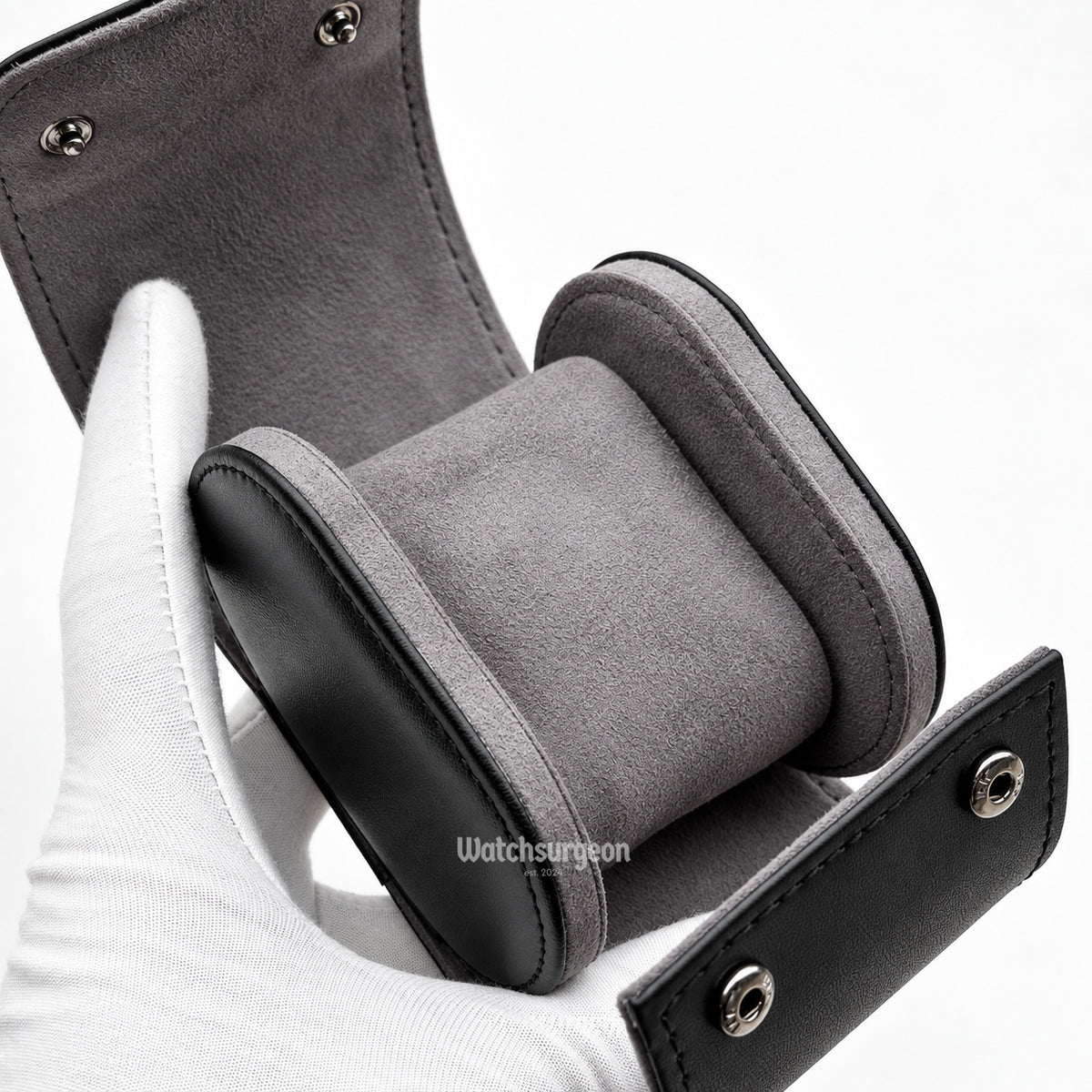 Black Leather Travel Case - 1 Slot