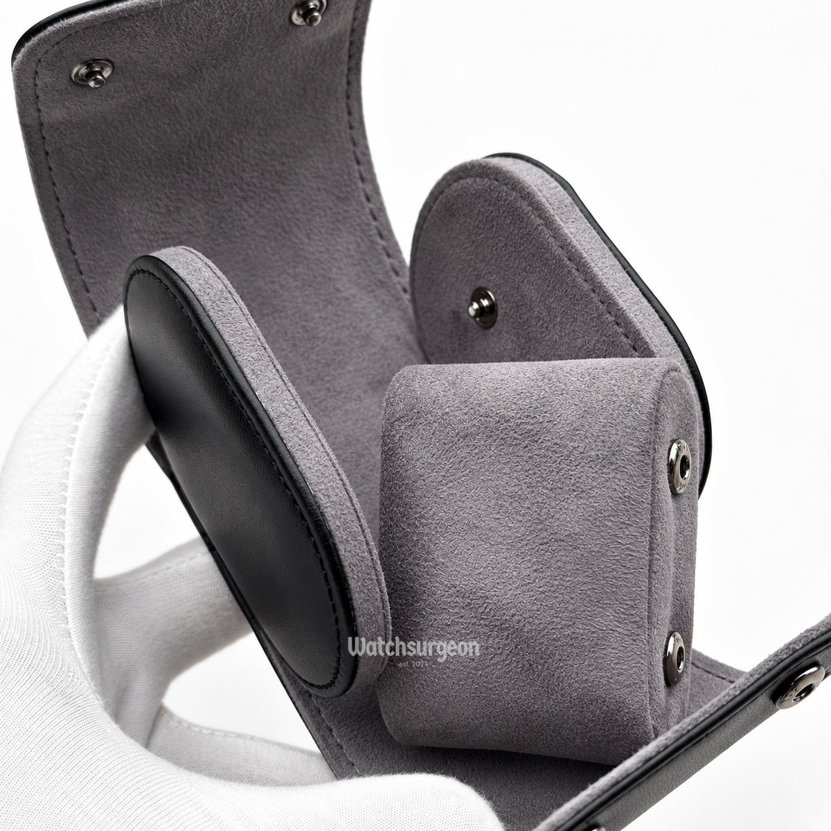 Black Leather Travel Case - 1 Slot