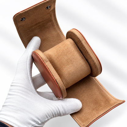 Brown Leather Travel Case - 1 Slot