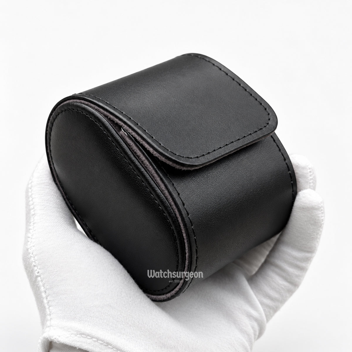 Black Leather Travel Case - 1 Slot