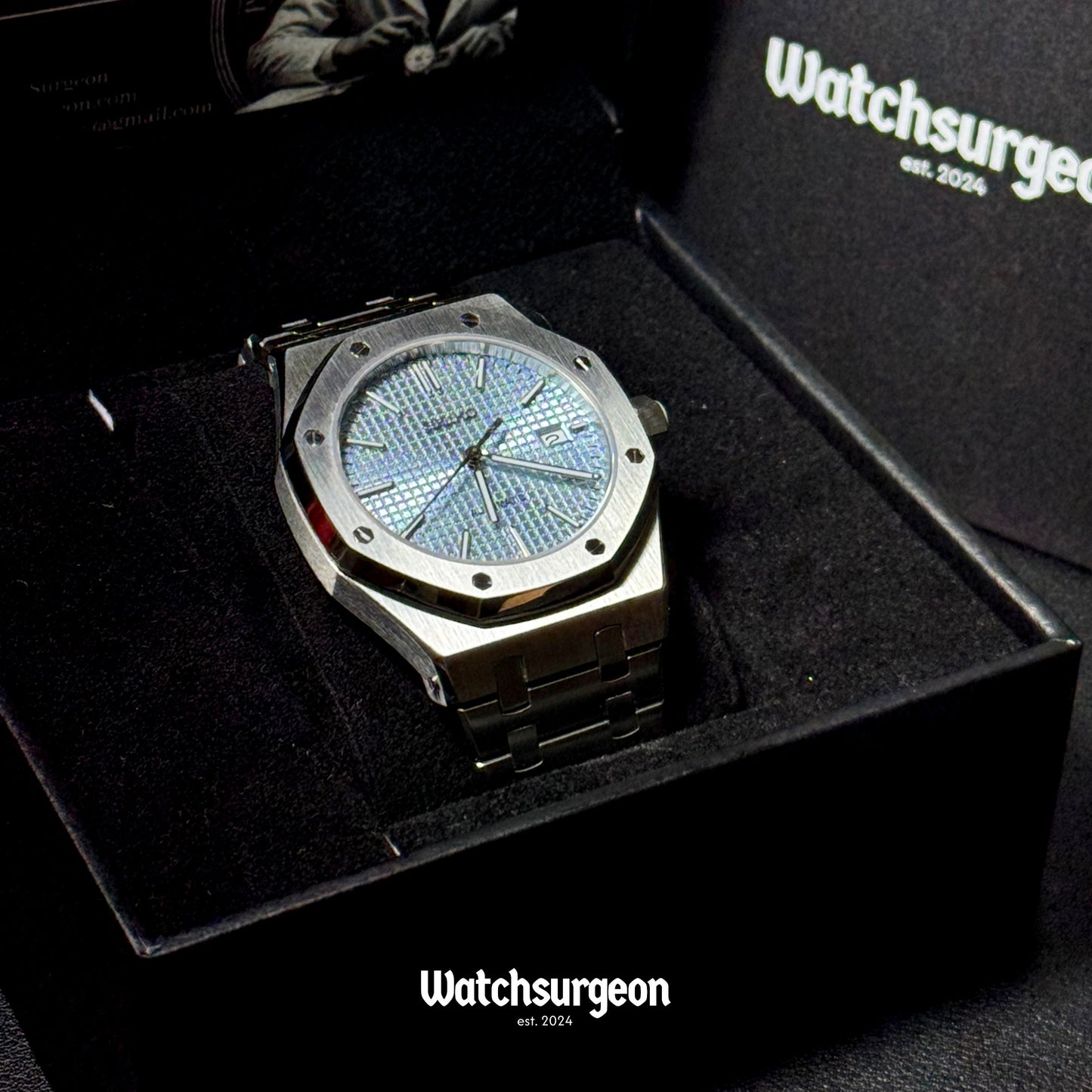 Custom Seiko Royal Oak Inspired with Sky Blue Dial