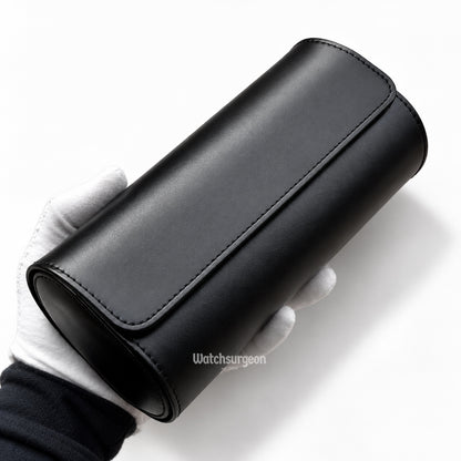 Black Leather Travel Case - 3 Slots