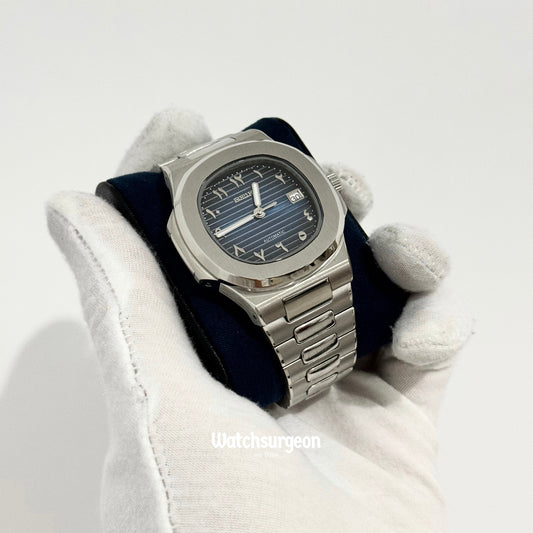 Custom Seiko Nautilus Inspired with Navy Blue Arabic Dial