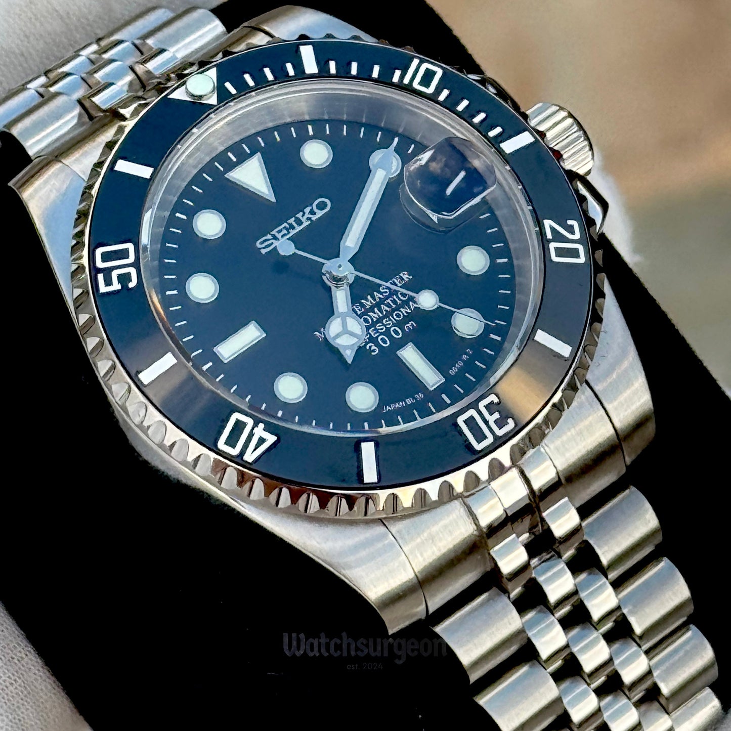 Custom Seiko Submariner with Black Dial