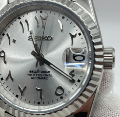 Custom Seiko with Silver Arabic Dial