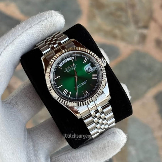 Custom Seiko Daydate with Green Roman Dial