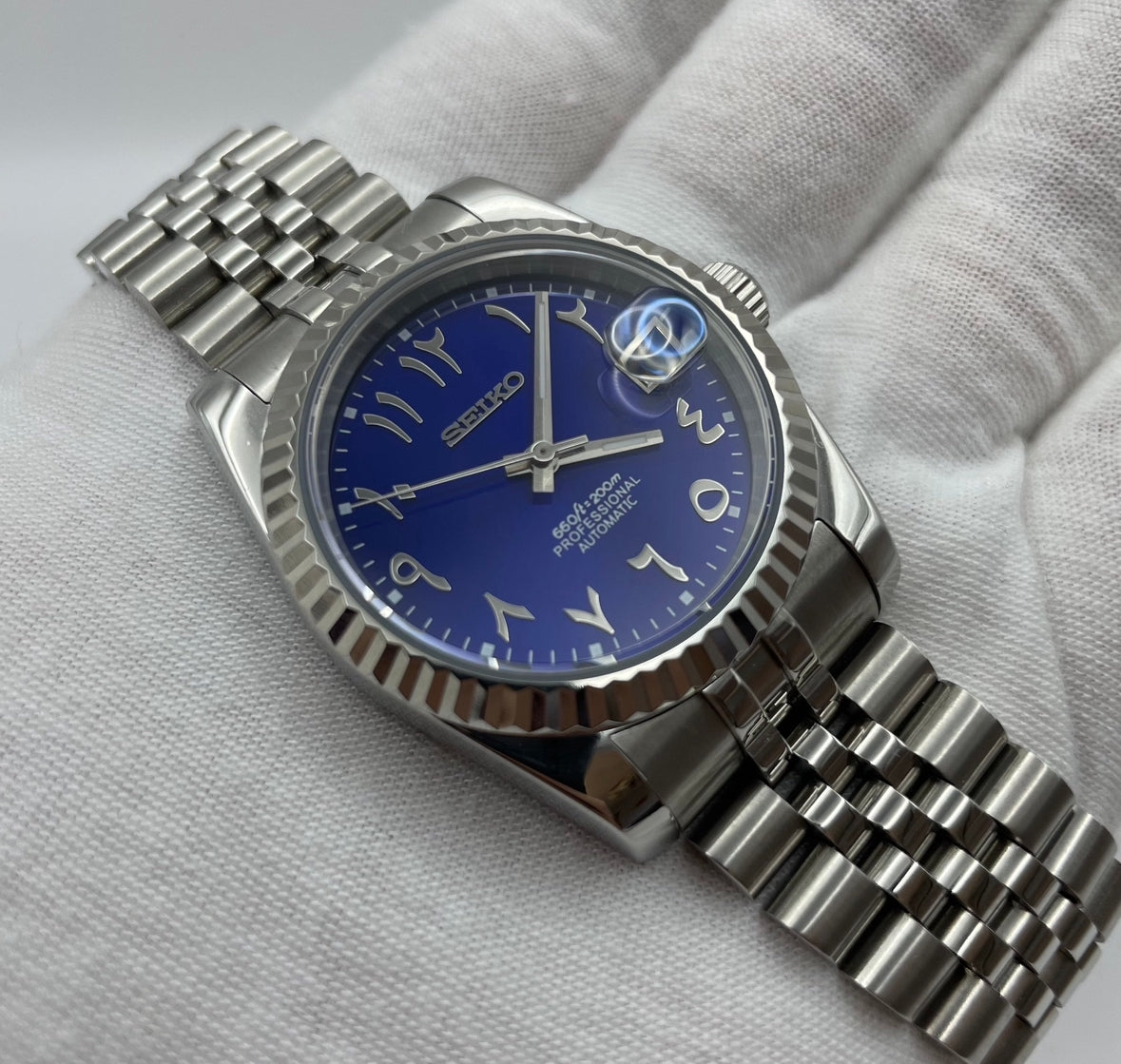 Custom Seiko with Blue Arabic Dial