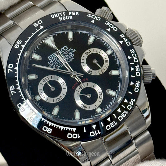 Custom Seiko Daytona Inspired with Black Dial