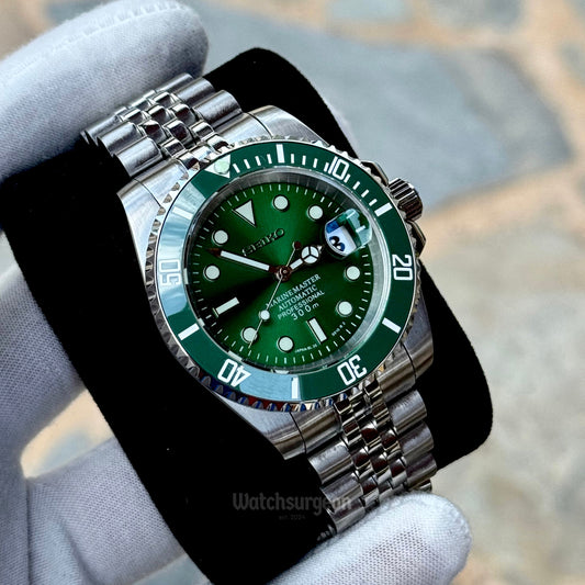 Custom Seiko Submariner with Green Dial