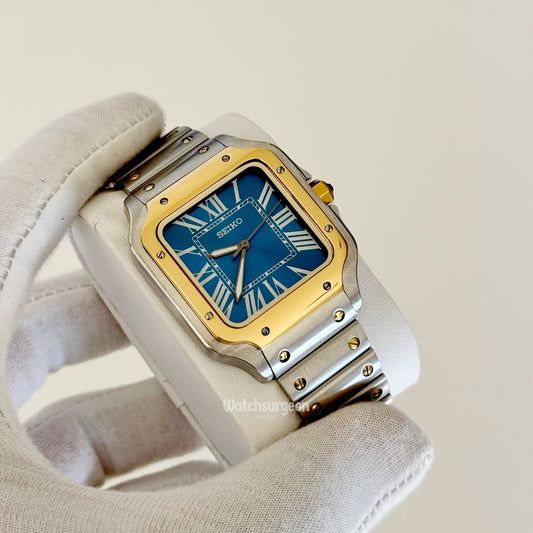 Custom Seiko Santos Inspired with Blue Roman Dial