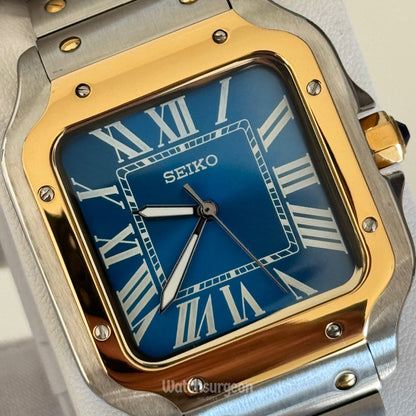 Custom Seiko Santos Inspired with Blue Roman Dial