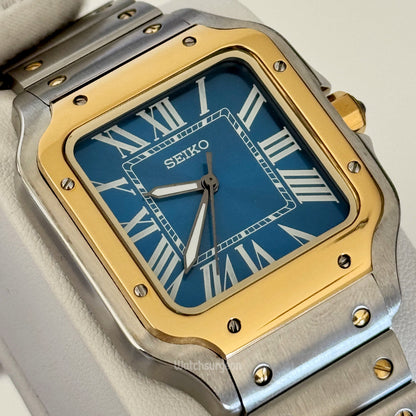 Custom Seiko Santos Inspired with Blue Roman Dial