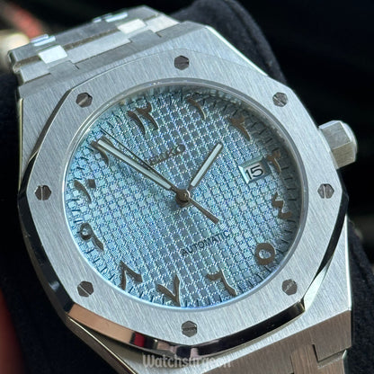 Custom Seiko Royal Oak with Sky Blue Arabic Dial