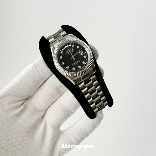 Custom Seiko Daydate with Gem Black Dial