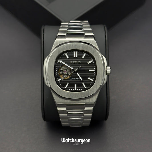 Custom Seiko with Black Open Heart Dial