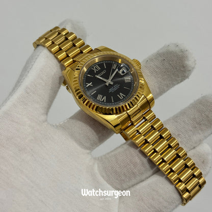 Custom Seiko with Black Roman Dial
