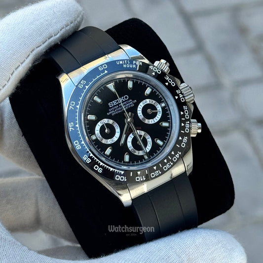 Custom Seiko Daytona Inspired with Black Dial