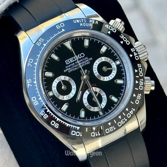 Custom Seiko Daytona Inspired with Black Dial