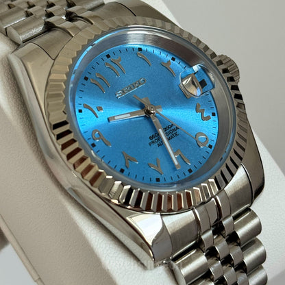 Custom Seiko with Light Blue Arabic Dial