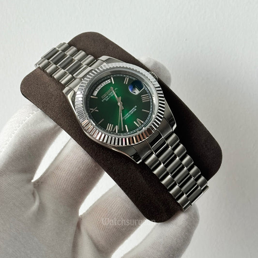 Custom Seiko Daydate with Green Roman Dial
