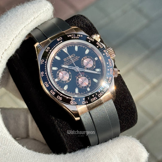Custom Seiko Daytona Inspired with Black Dial