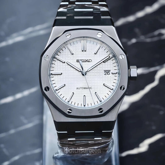 Custom Seiko Royal Oak Inspired with White Dial