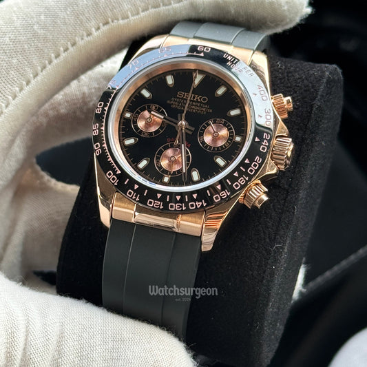 Custom Seiko Daytona Inspired with Black Dial