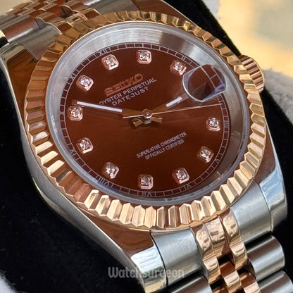 Custom Seiko with Chocolate Diamond Dial