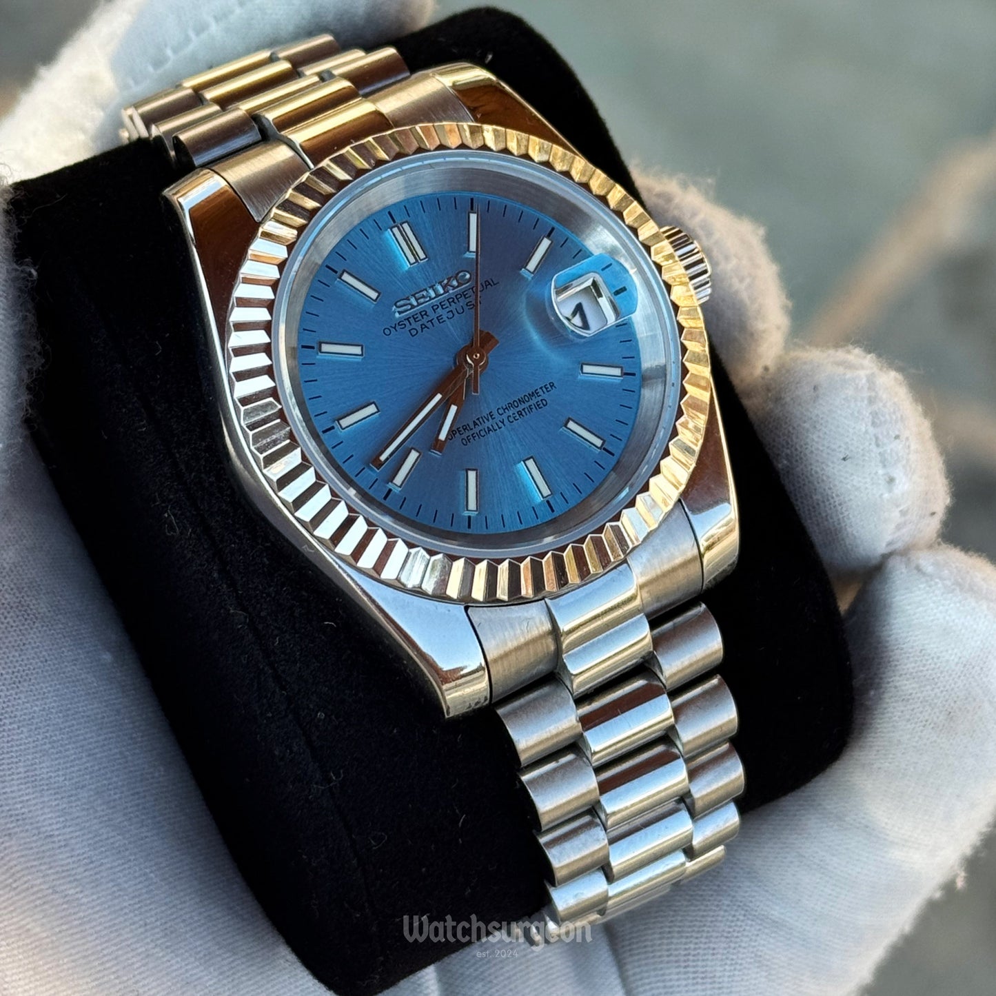 Custom Seiko with Sky Blue Dial