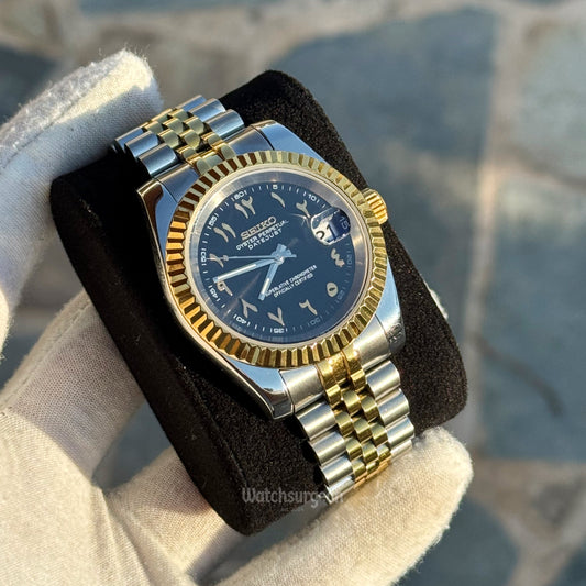 Custom Seiko with Black/Gold Arabic Dial