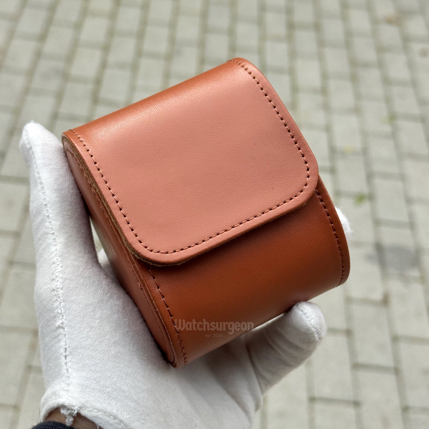 Brown Leather Travel Case - 1 Slot