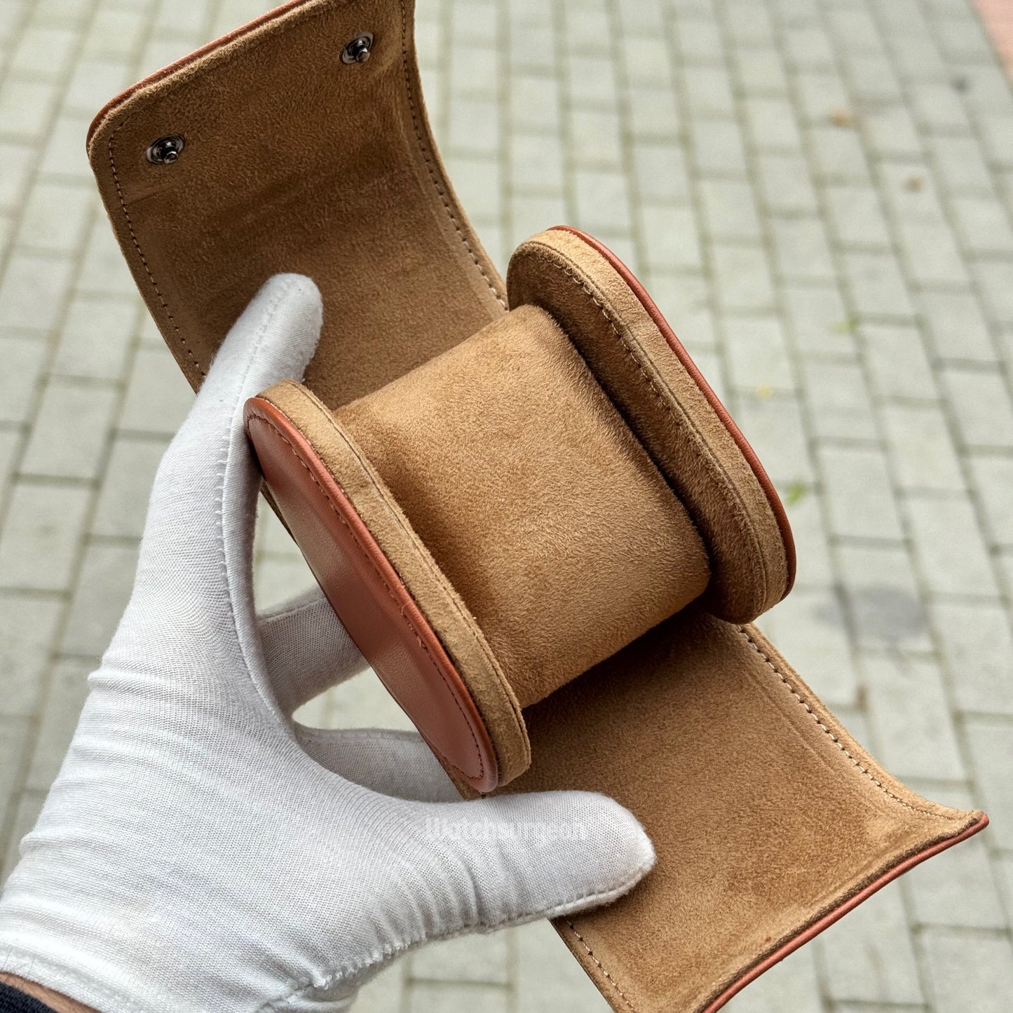Brown Leather Travel Case - 1 Slot