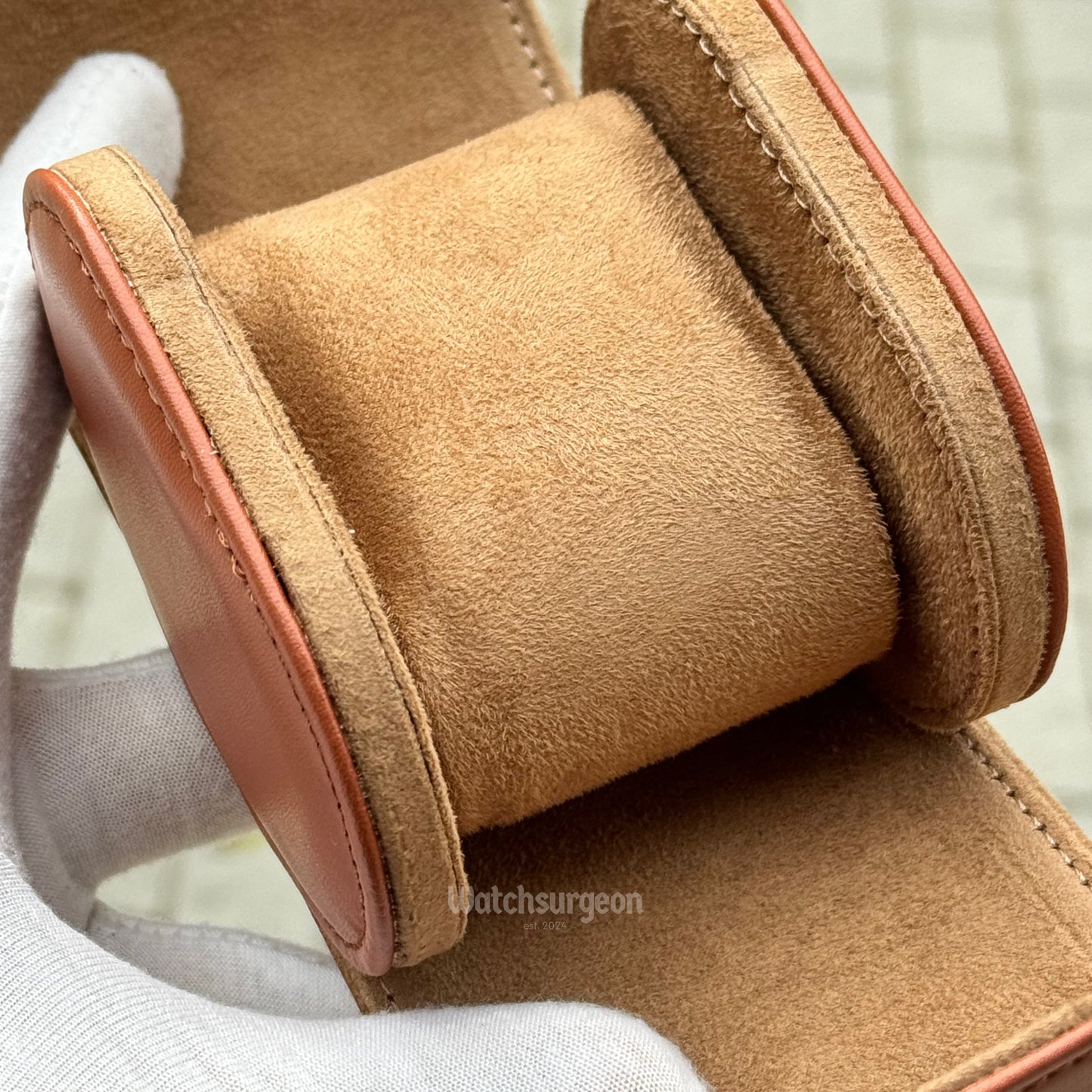 Brown Leather Travel Case - 1 Slot