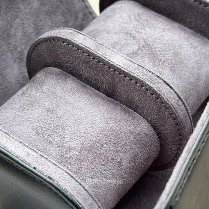 Black Leather Travel Case - 2 Slots