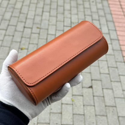 Brown Leather Travel Case - 3 Slots