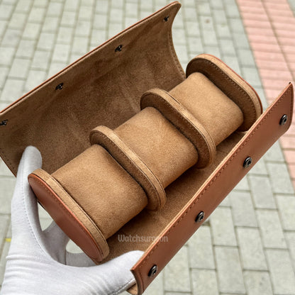 Brown Leather Travel Case - 3 Slots