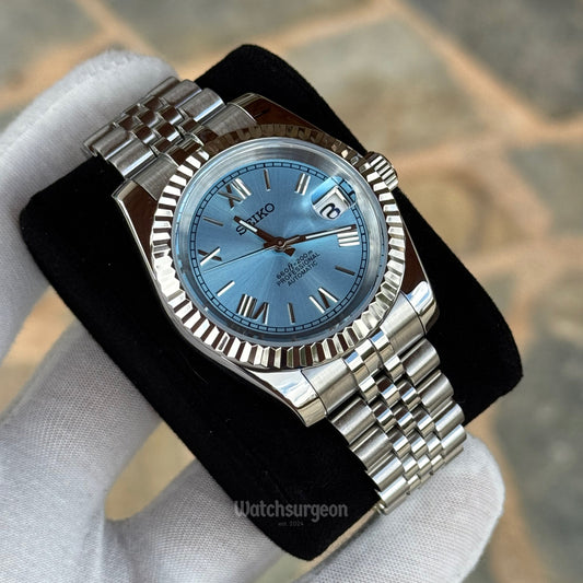 Custom Seiko with Sky blue Roman dial