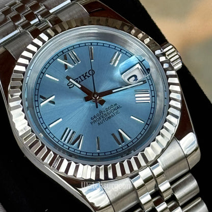 Custom Seiko with Sky blue Roman dial